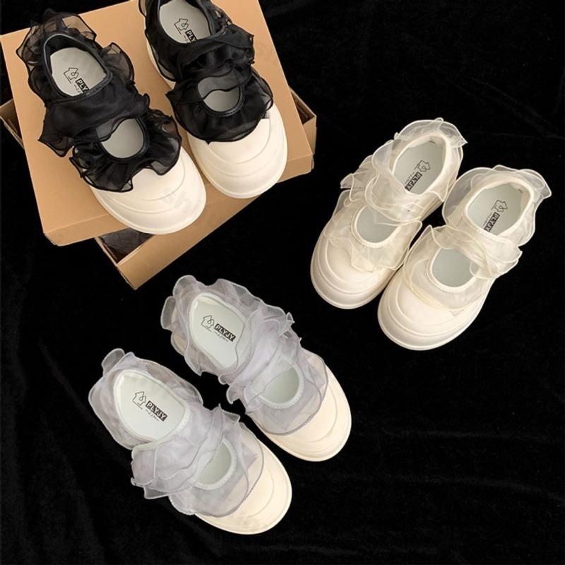 Fashion Elegant Thick Sole Shallow Mouth Casual Single Shoes for Women Autumn 2025 New Comfortable Versatile Lace Design Mary Jane Shoes