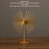 Abstract Ornament Light Luxury Metal Geometric Lines Sculpture Decoration with Base for Home Livingroom Office Abstract Ornament