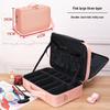 "Large Portable Pink Cosmetic Bag for Women - High-Capacity Makeup, Tattoo, and Nail Tool Storage"
