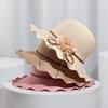 Summer New Women's Knitted Sun Hat Sunshade Hat Breathable Travel Flower Mom Fisherman Hat