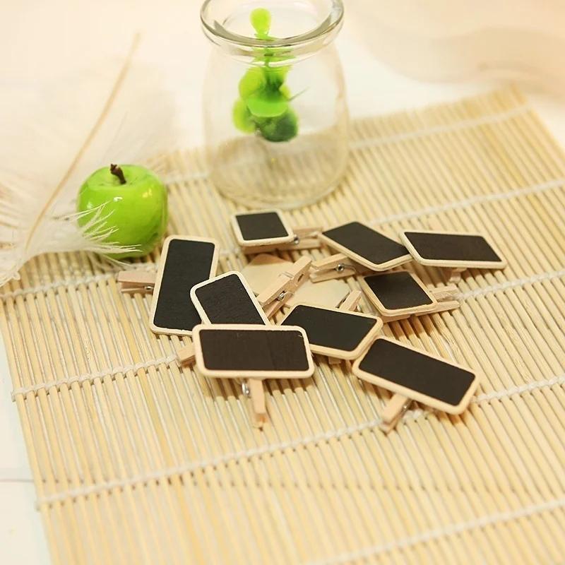 New 6Pcs Blackboard/Chalkboard For Wedding/Party Lolly Buffets Table Decoration Clips Home Kitchen Storage Bag Clip Supplies