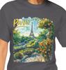 T-shirt Giardino Torre Eiffel Parigi | Camicia Vintage Floreale Panoramica Parigi