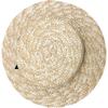 Traditional Straw Hat With Wide Brim And Bow For Summer Outdoor Sun Protection