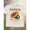 American Street Retro Papaya T-Shirt - Retro Tropische Frucht bedrucktes T-Shirt für Herren, Sommer Neu Lässig Unisex