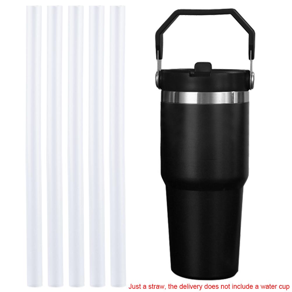 5pcs Reusable Straws For Stanley 30oz Tumbler Replacement Plastic Straws&Cleaning Brush&Leak Proof Lid Wear-Resistant Cup Access