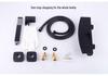 Brass Waterfall Bathtub Faucet Set with Black Exposed Edge and Hot/Cold Shower Head