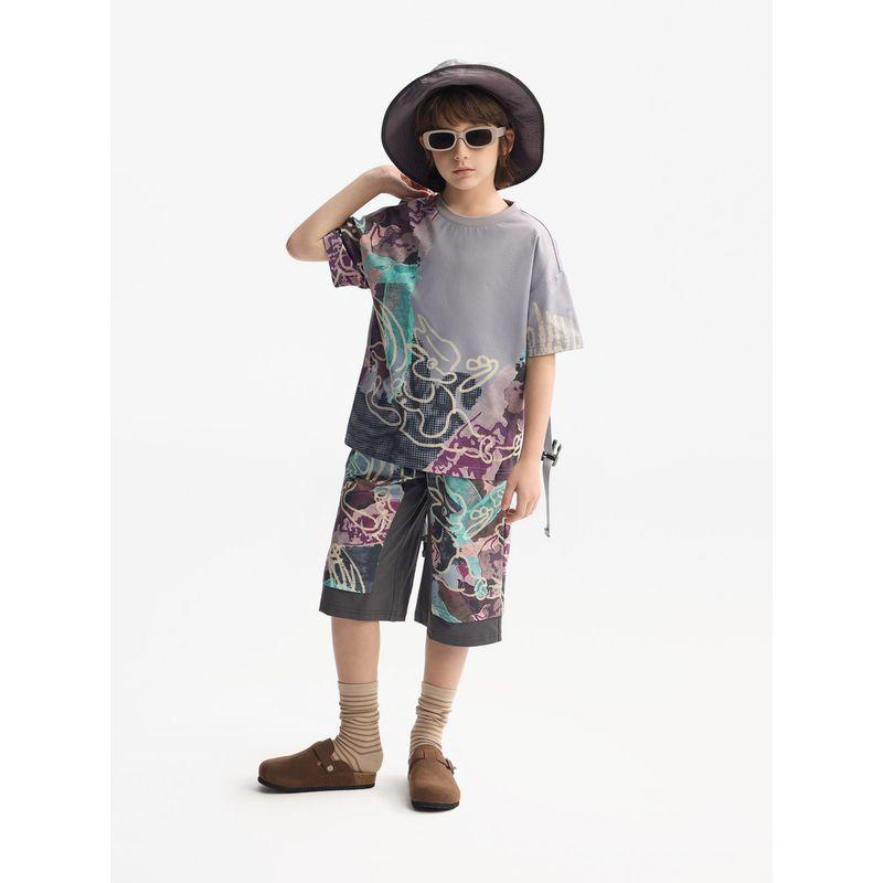 [Moisture-Wicking] Mqd Children's Clothing Boys' Short-Sleeved Summer New Style Children's Gray T-Shirt Baby Base Shirt