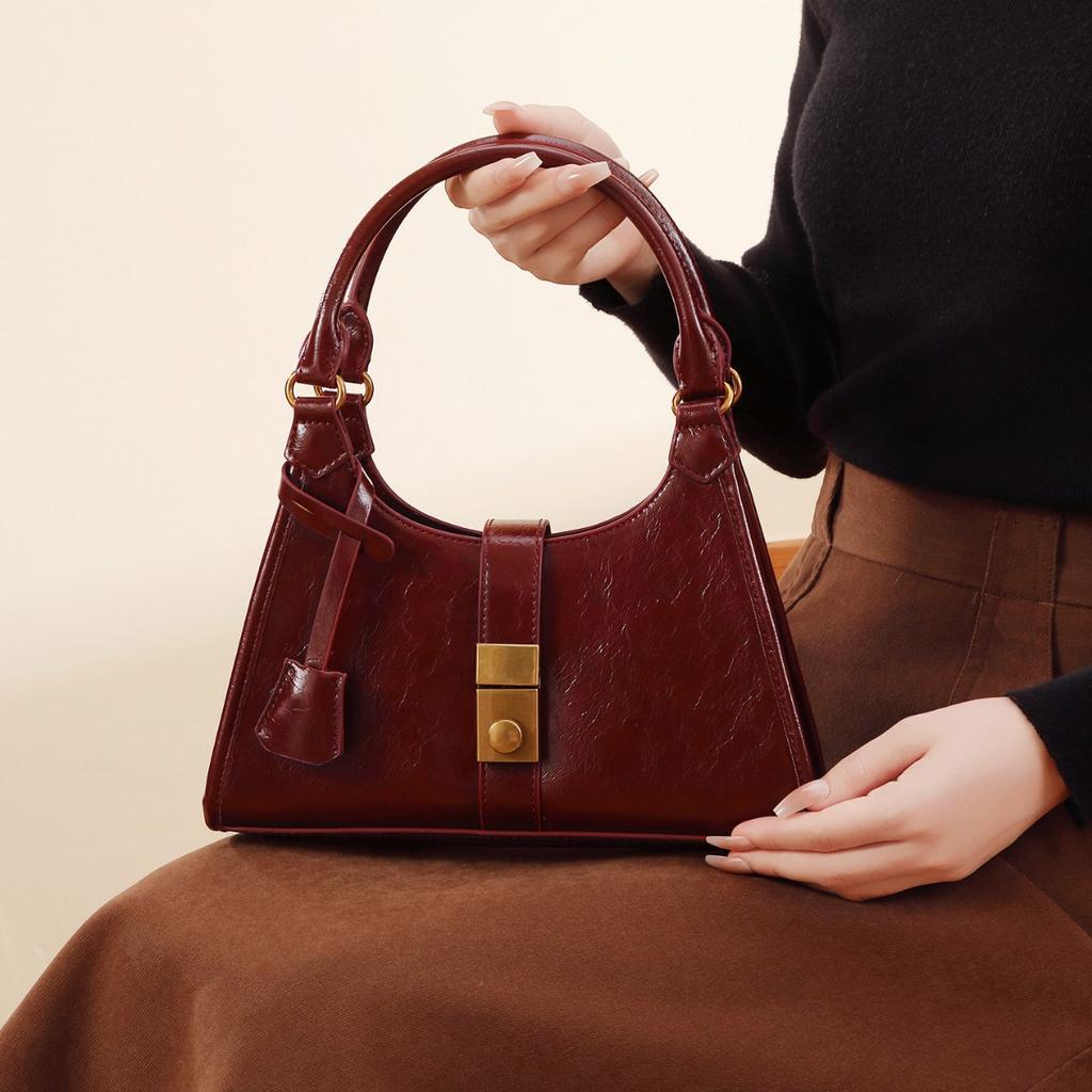 Bucket Bag, Retro Oil Wax Leather Single-shoulder Versatile Handbag, Crossbody Bag