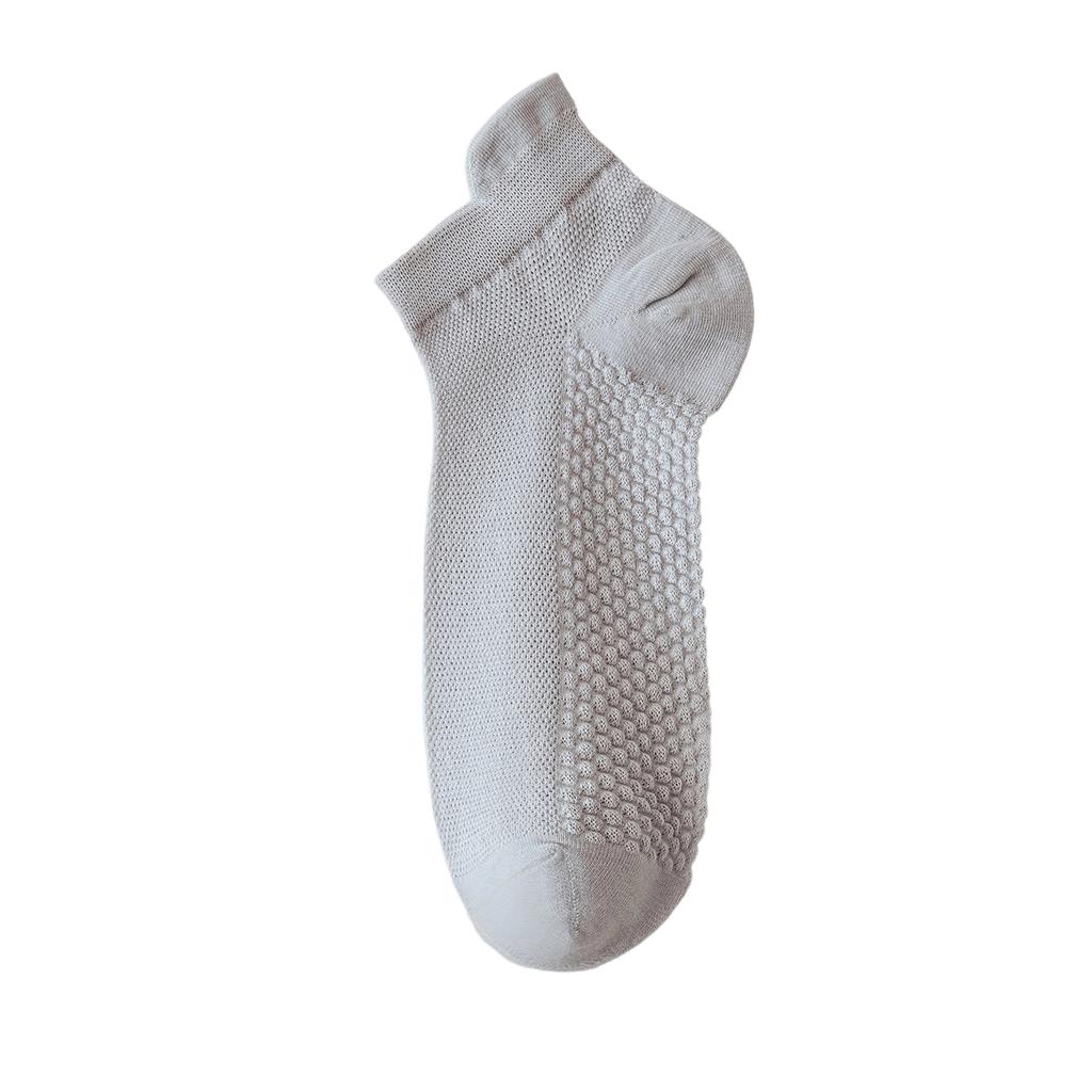 Men's Low Cut Ankle Socks Breathable Mesh Fabric Odor Resistant Moisture Wicking Non Slip Massage Sole Ear Loop Design
