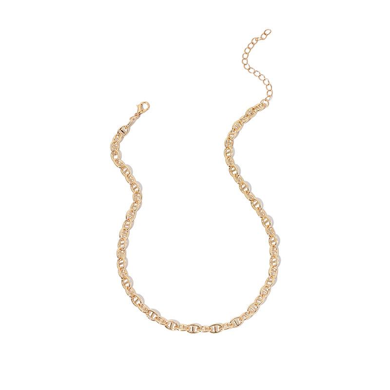 Cool Tone Minimal Stackable Necklace, Hip Hop Choker Clavicle Chain
