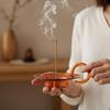 Glass Incense Holder Brass Nine-hole Incense Stick Holder with Glass Ash Catcher Incense Burner for Meditation Yoga Spa