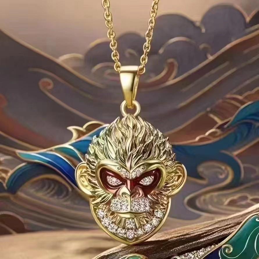 

Black Myth Wukong Pendant Necklace - Unisex Journey to the West Golden Cudgel Accessory