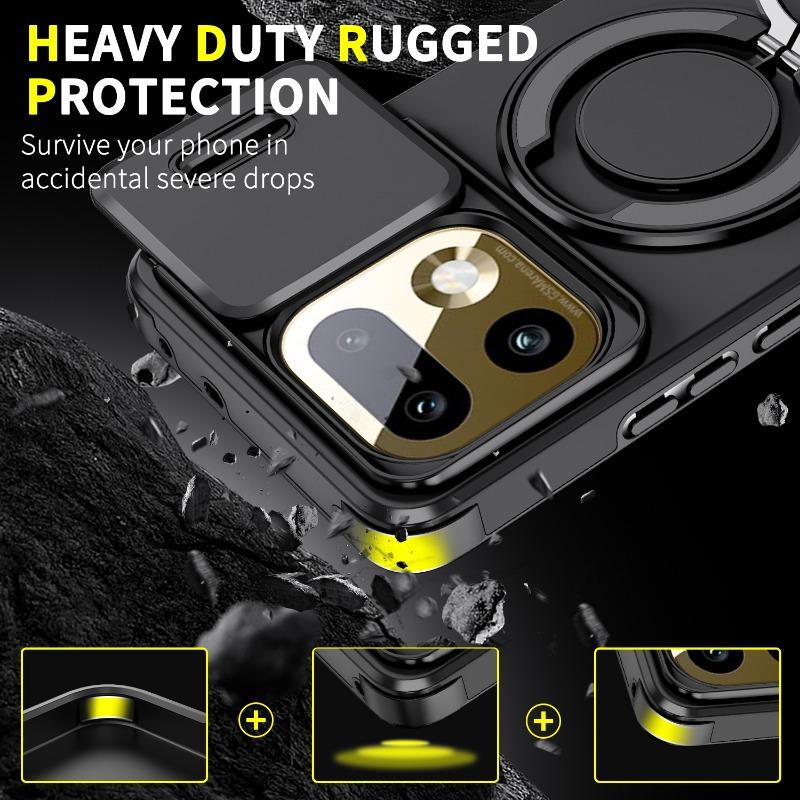 For Realme 16 Pro+ Shockproof Hybrid Magnetic Stand Phone Case for Realme 16pro Plus Slide Lens Camera Armor Protective Cover