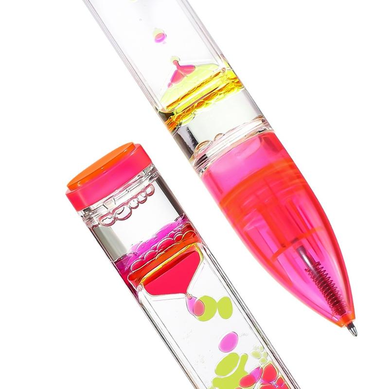 1Pc Liquid Motion Bubble Pen-Retractable Ballpoint,6 Colors, Anxiety Relief Stress-Free Writing, Cool Relax Pen For Study/Office