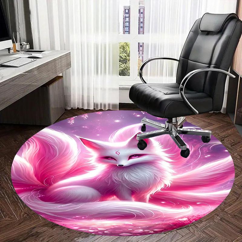 1PC Fox Non-Slip Floor Round carpet, Office, family, bedroom, Large Area Rug Indoor Rugs,  Durable PolyesterH0367