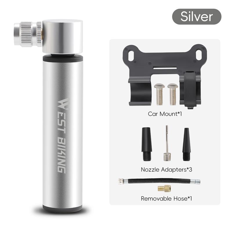 WEST BIKING Mini Bike Pump 120PSI Portable Hand Pump For Schrader/Presta Valve MTB Road Bicycle Tire Inflator Bike Accessories