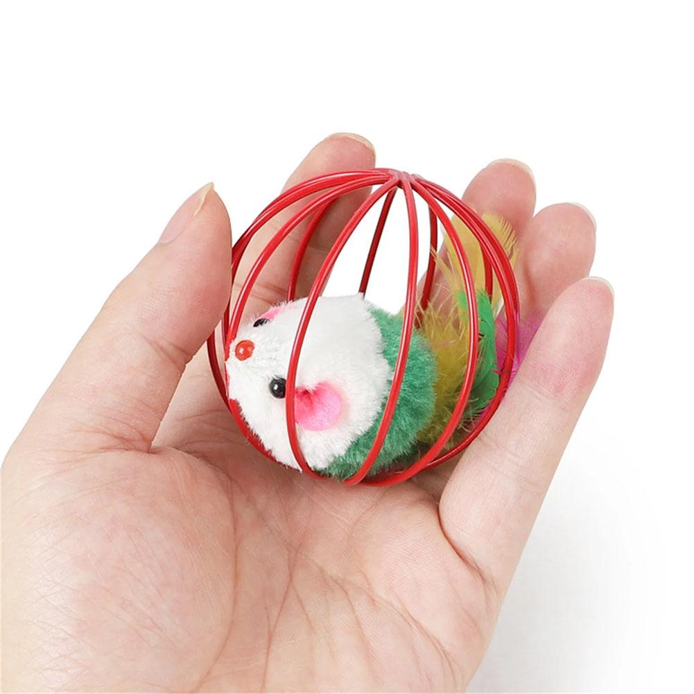 2PCS Hot cage rat happy cat toy plush simulation color mouse fun cat ball fun cat fun fun pet supplies