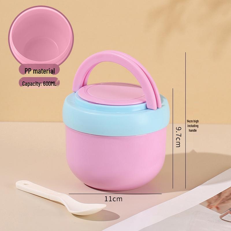 

Insulated Stainless Steel Soup Bowl with Spoon - Office, Student & Child Lunch Thermos 600ml