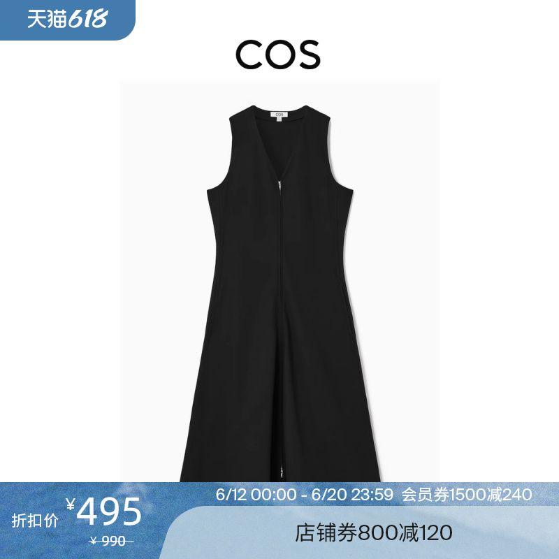 

Cos Women s Standard Edition V Neck Parka Mechanical Style Dress Black 1248023001