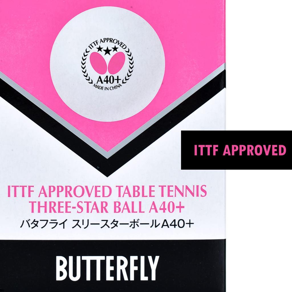 Butterfly Table Tennis Butterfly Three Star Balls White Pack of 95780 White Balls, A40+ (270), 6, (270)