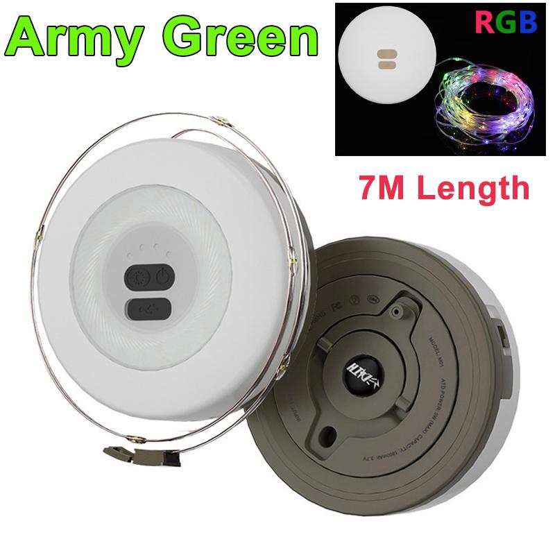 2 In 1 LED Reel String Light Outdoor Rechargeable Camping String Light Recyclable Tape Light Tent Garden Holiday Decoration Lamp