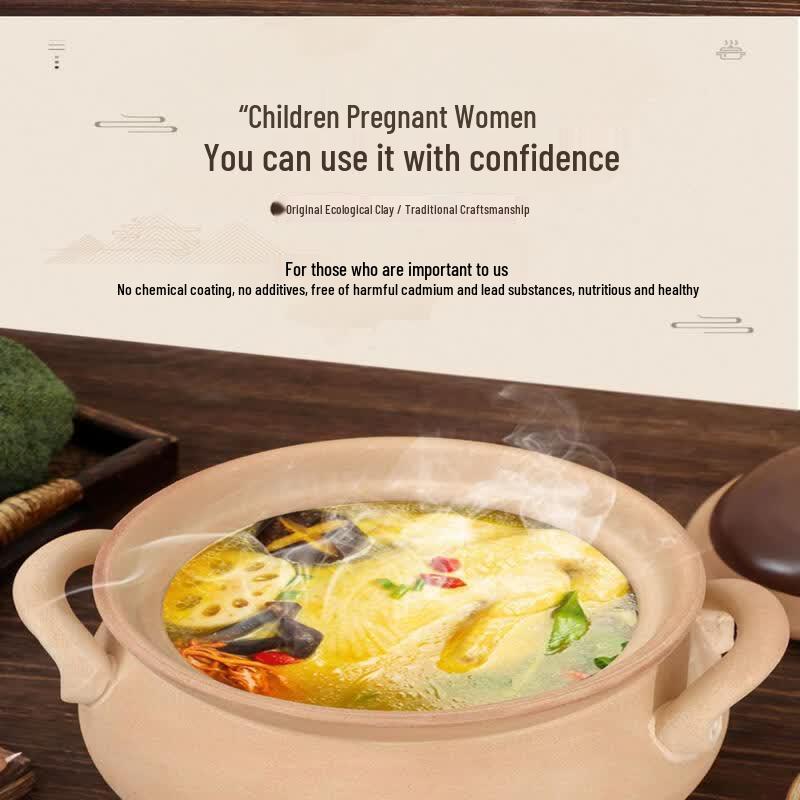 Wutuo 3.8L Heat-Resistant Clay Casserole Pot