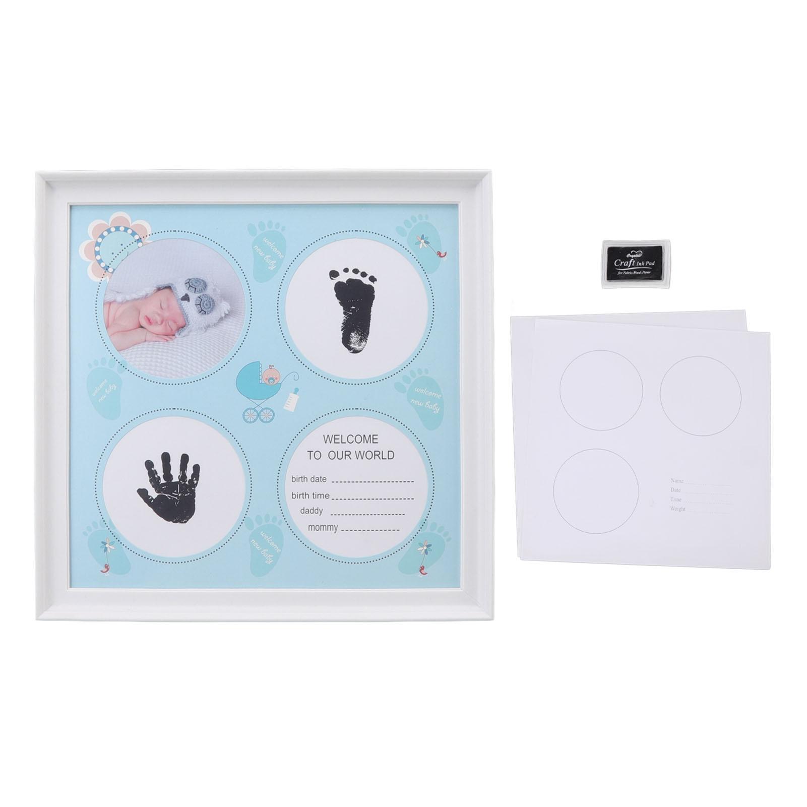 

Baby Handprint Footprint Kit for Newborn Boys Girls Wear Resistant Plastic Density Board Baby Print Frame Kit for Display