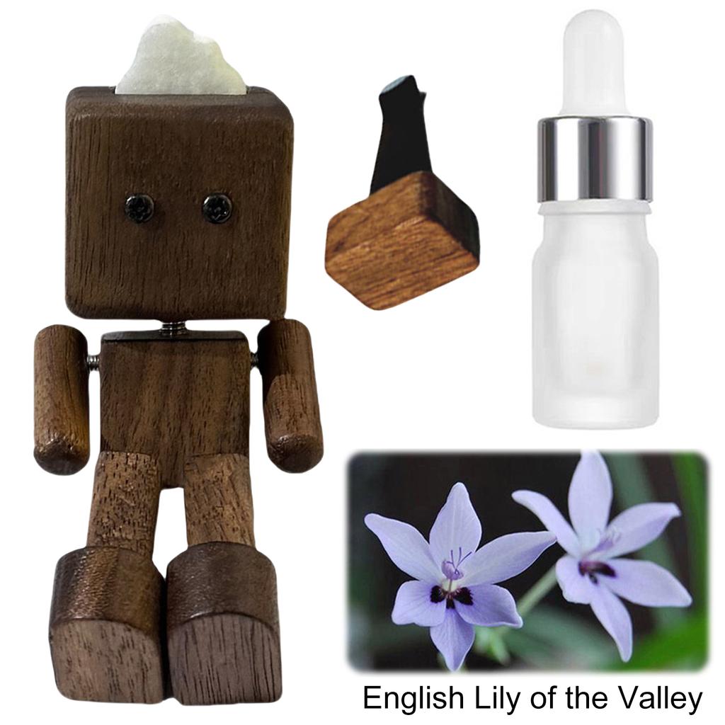Shaking Wooden Man Fragrance Diffuser Figurine Car Decoration Small Ornaments Leg-swinging Robot Figurine Cute Wood Man Car Goo