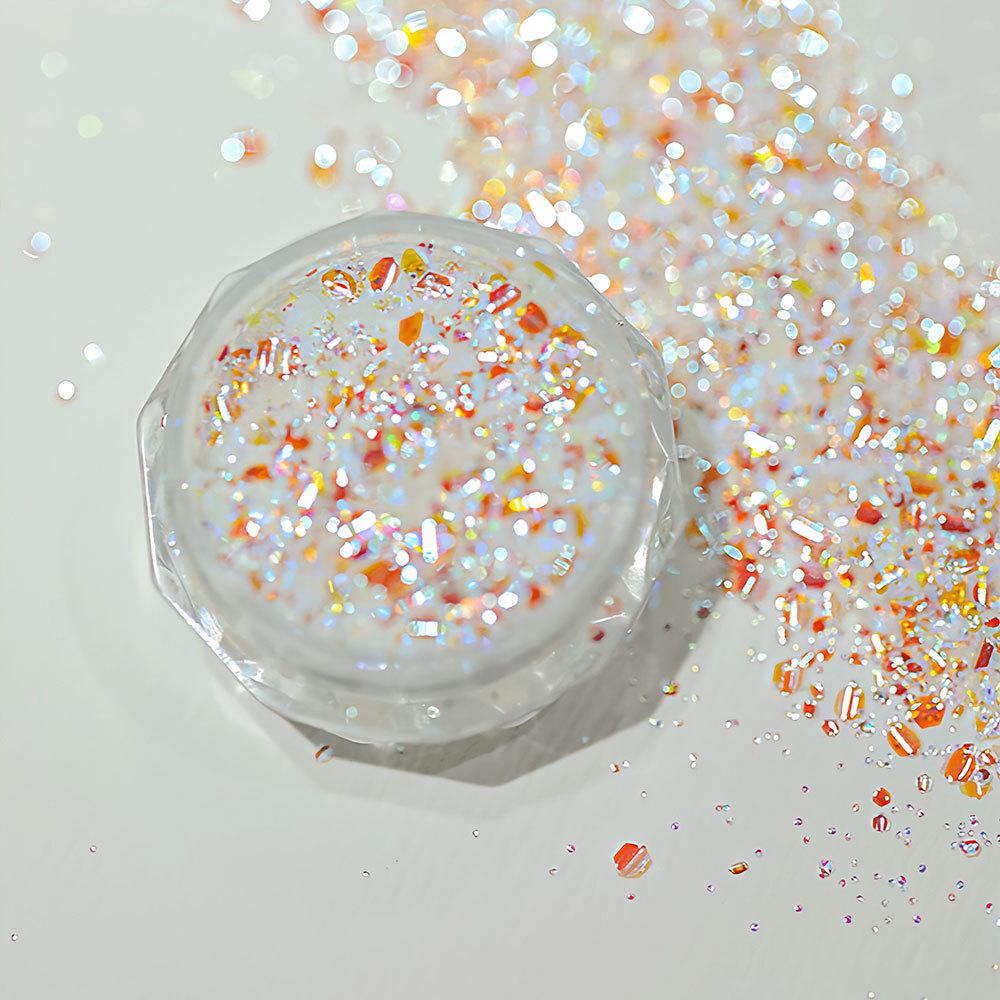 Super Flash Iridescent Nail Art Glitter: Ultra-Thin, Translucent, Resin Drip, Hemp Flowing, Oil-Filled Glitter