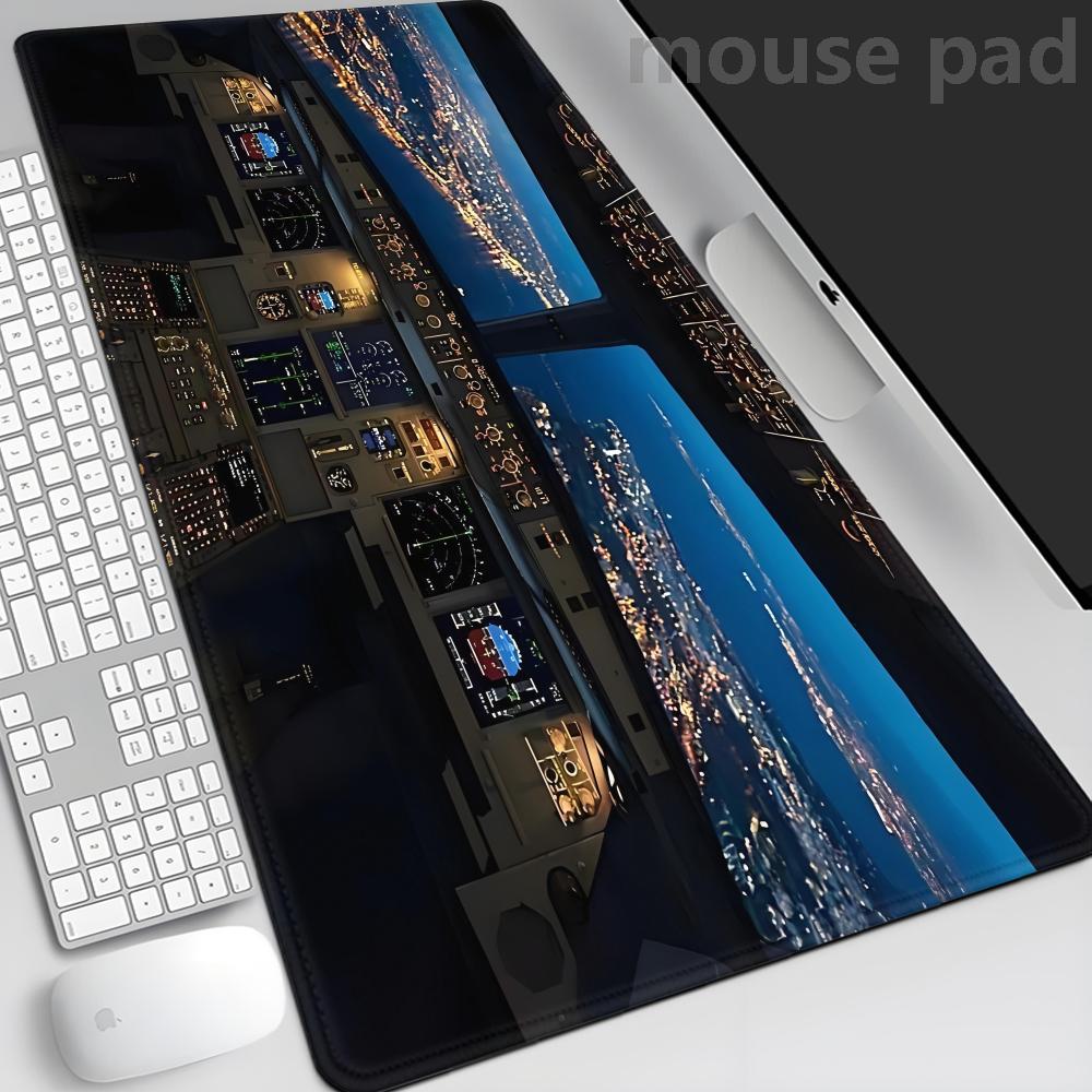 Hd Airplane Speedometer Mouse Pads Plane Instrument Panel Xxl Mousepad NonSlip Rubber Desk Mat Pc Gamer Deskmat Cockpit Playmat