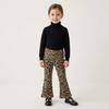 Summer New Style Girls' Plaid Unique Bell-Bottom Pants Stylish Casual Thin Leopard Print Long Pants For Young Children