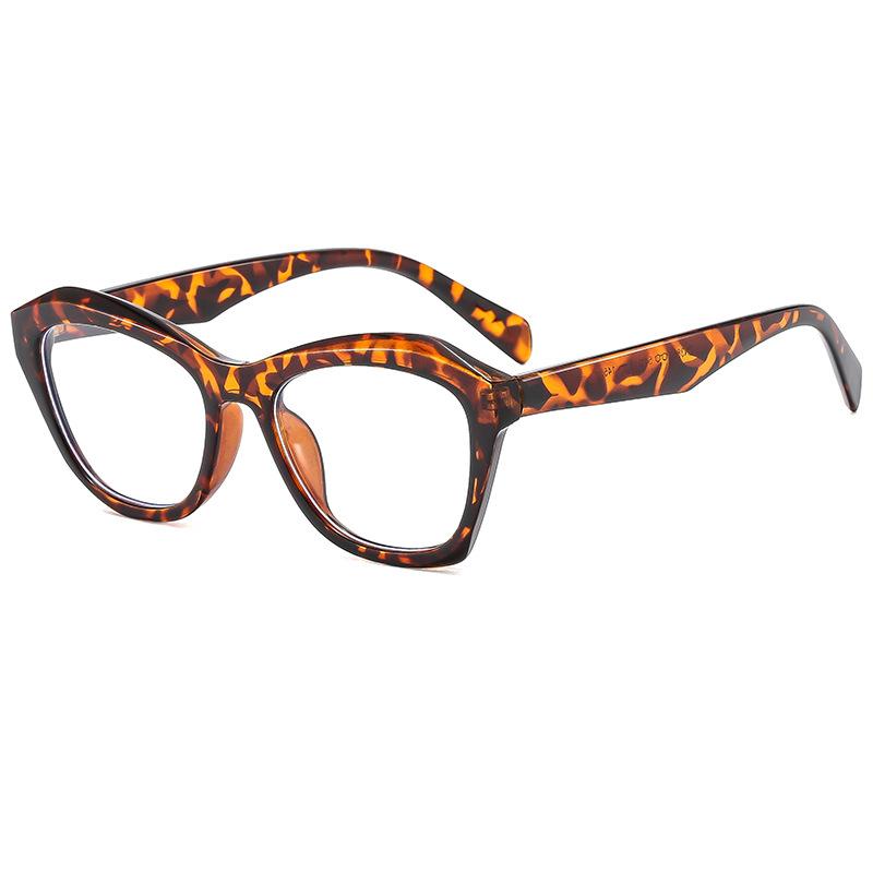 New cat eye anti-blue glasses ins personalized versatile flat glasses European and American fashion polygonal glasses frames