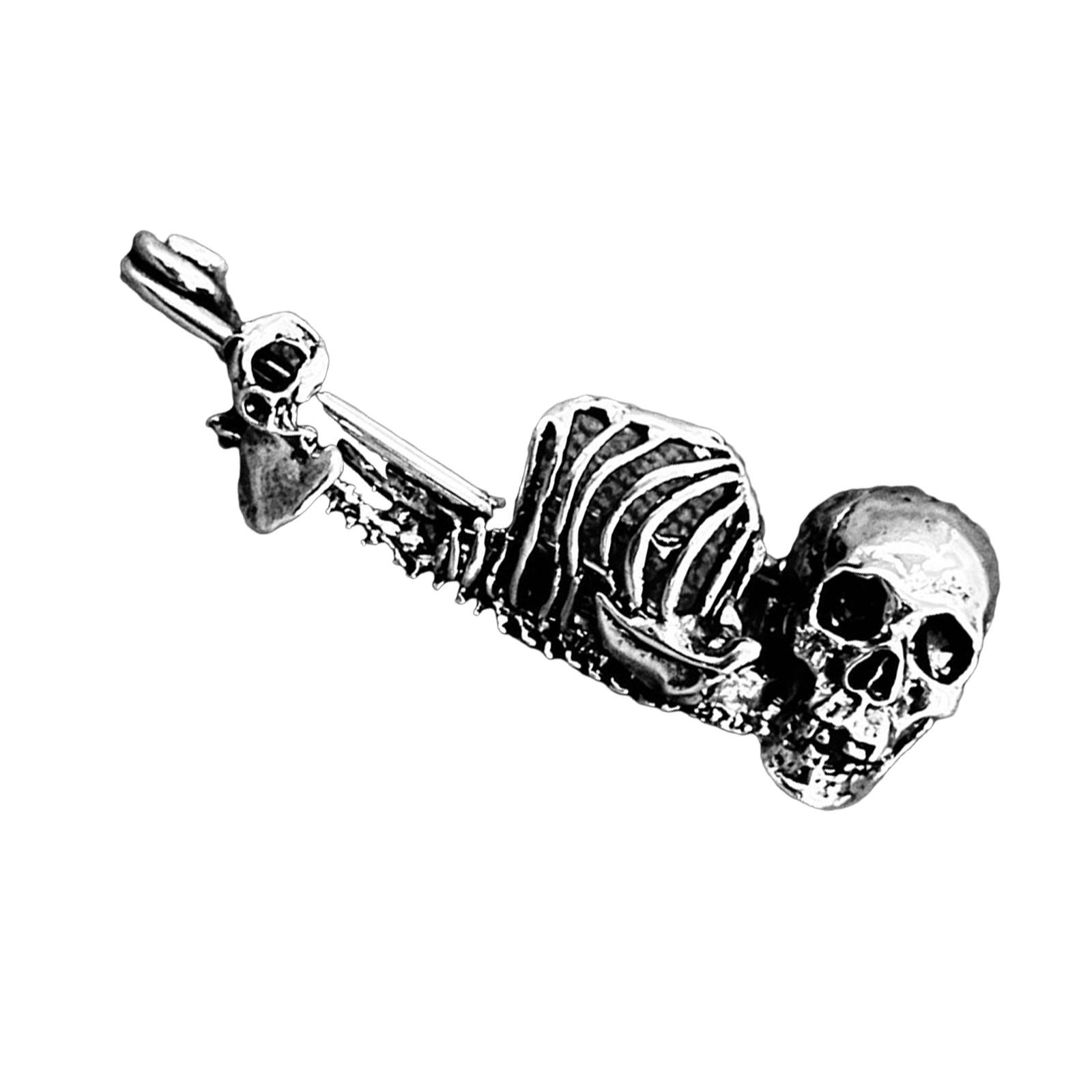 

Антикварная брошь-значок в виде черепа, невыцветающий металл, темная серия, панк-дизайн для всех возрастов, для вечеринок, нарядная, аксессуар для одежды серебряный