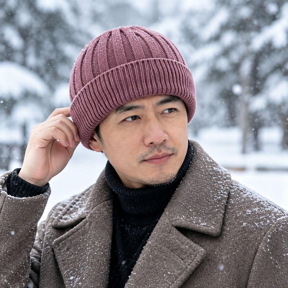 Thick Warm Fleece Lined Beanie Ear Protection Warm Skull Cap Fashion Winter Knit Hat Men Women