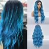 Synthetic Blue Costume Wigs for Women Girls Kids Halloween Wigs Long Hair Curly Wavy Descend Cosplay Anime Movie Musicals Wig