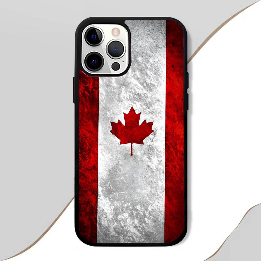 Canada Flag Phone Case Mobile Suitable For Apple 16 PRO MAX 15 14 13 12 MINI 11 Patch Black Hard Shell