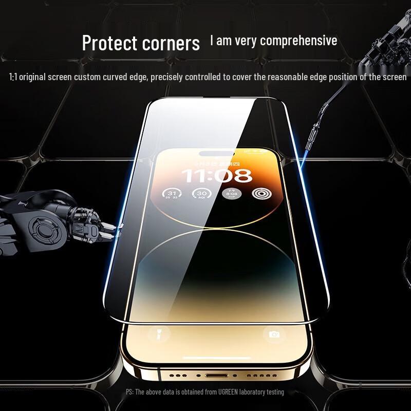 UGREEN Full-Screen Corning Tempered Glass Screen Protector for iPhone 14 Pro Max (2-Pack)
