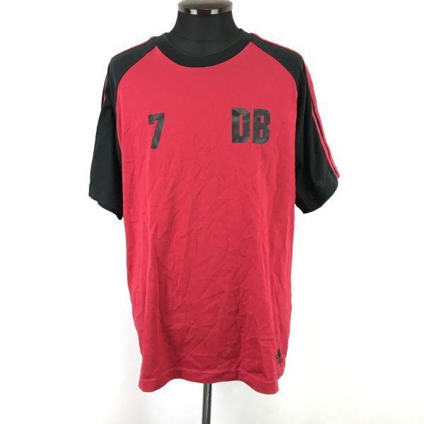 

USED/Made in Japan adidas David Beckham Short Sleeve T-Shirt O/XL Men Red BECKHAM AC Milan