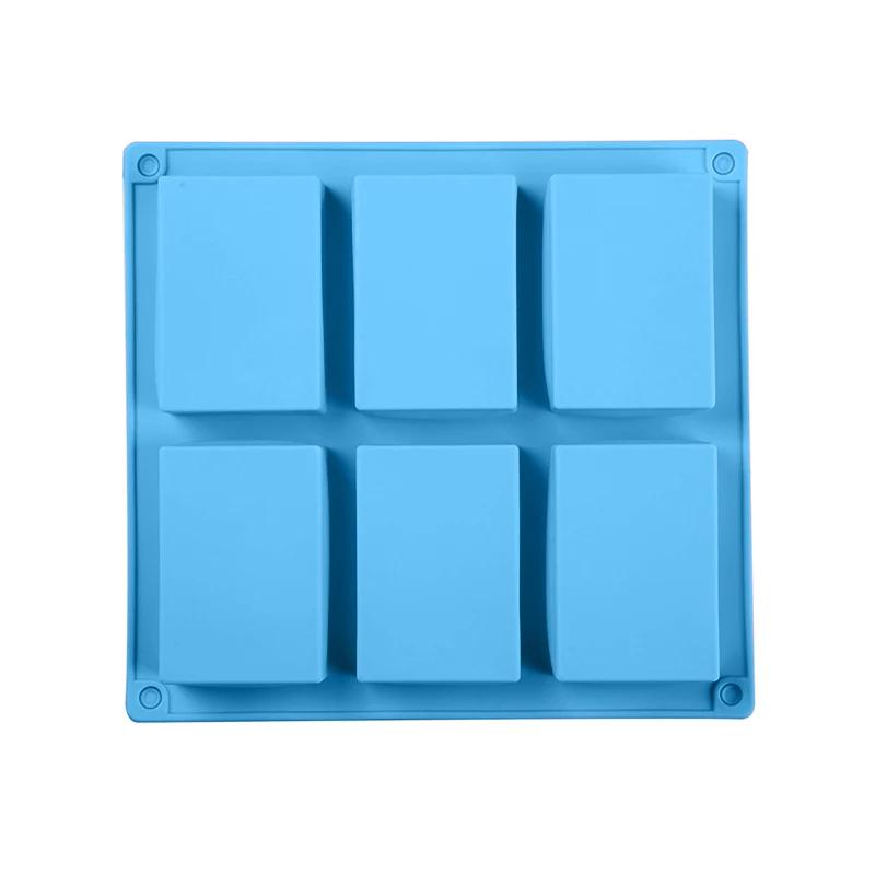 Newest 6 Grids Rectangle Silicone Soap Making Molds DIY Chocolate Mousse Cake Bakeware Ice Cream Mould Tools Birthday Gifts 2023