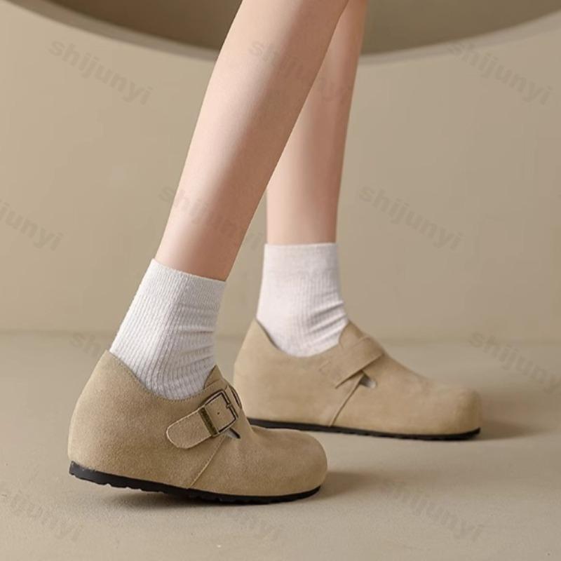 Classic Belt Buckle Loafers Woman 2026 Autumn Flats Shoes Ladies Retro Interior Height Increasing Casual Shoes Zapatos Mujer