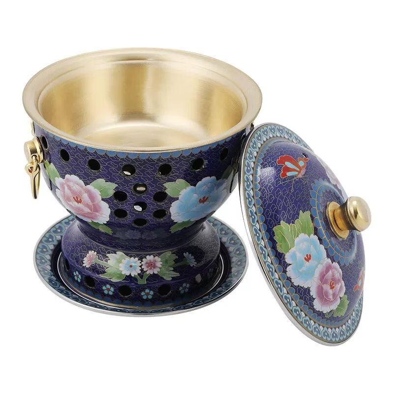 Qiuqiao Cloisonne Pure Copper Alcohol Hot Pot