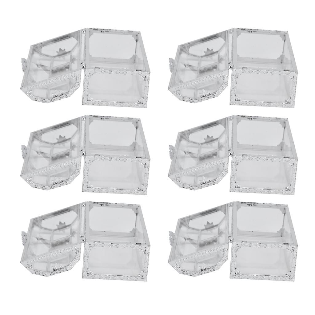 12PCS Hollow Out Candy Box Chocolate Gift Treat Boxes Container Case Wedding Party FavorL Silver