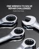 Combination Wrench Set 8-Piece Metric 8 mm to 19 mm with Organizer Rack