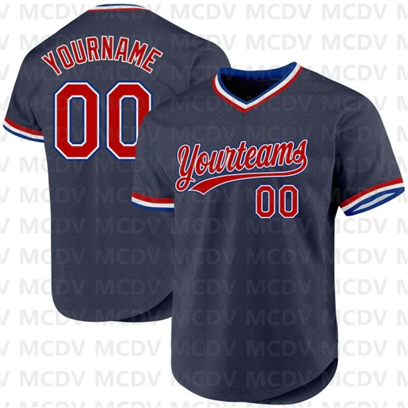 Custom Navy Gold-Orange Authentic Throwback Baseball Jersey 3d Printed Sports T-Shirts S