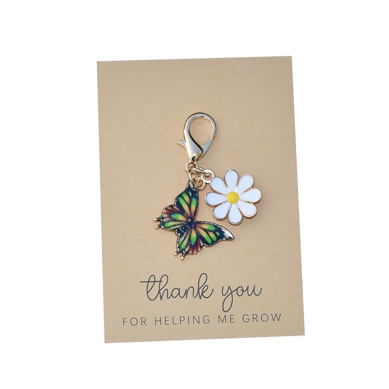 1PC DIY Gift Butterfly Design Pendant Keychain Marker Metal Creativity Keychain Party Daisy Cute