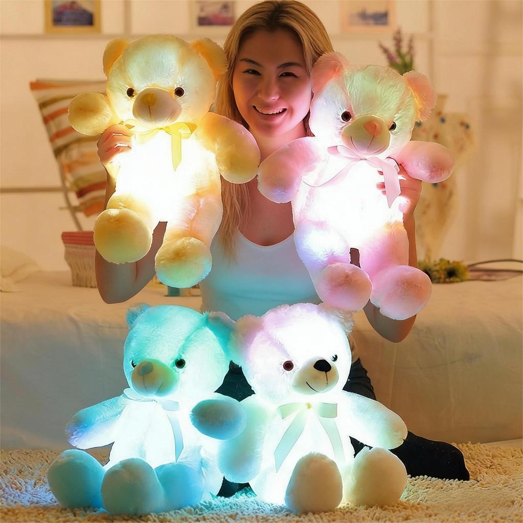 30 cm LED-Teddybär-Kuscheltiere, Plüschtier, bunt leuchtendes Weihnachtsgeschenk