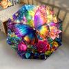 1 PC Automatic Folding Umbrella - Butterfly Garden Pattern, Portable & Foldable Design with 8 Ribs, Christmas Birthday Gifts