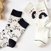 Female Spring and Autumn Cartoon Cute Zebra Cow Dog Creative Tube Socks