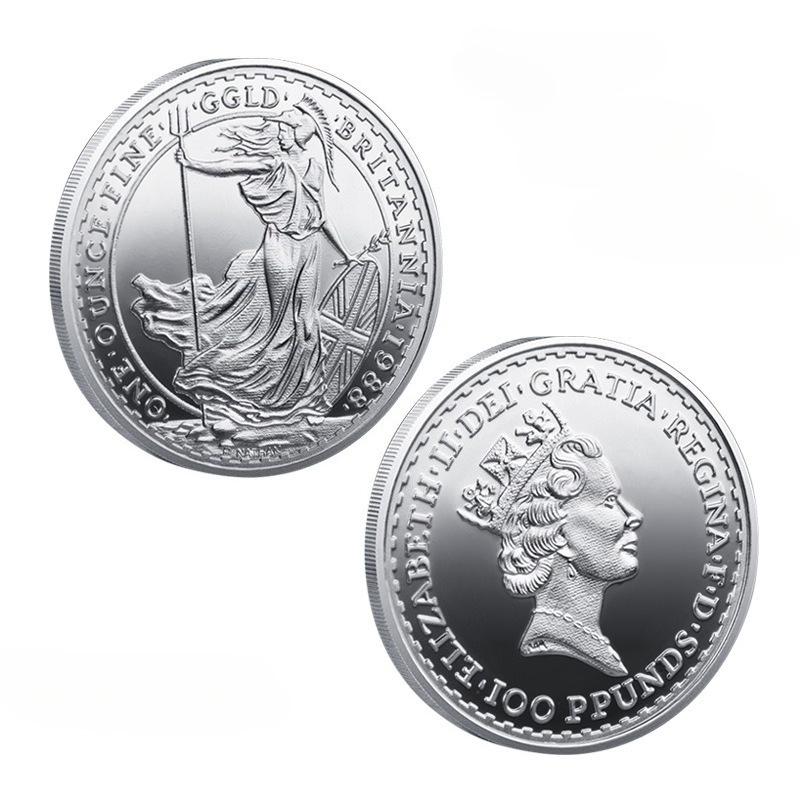 

British Goddess commemorative coin, Roman Empire commemorative medal, Queen II of England commemorative coin, military coin срібний