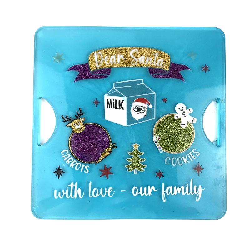 Santa Cookie Tray Resin Crafts for Making Christmas Decor Christmas Resin Molds Large Square Tray Molds Home Crafts